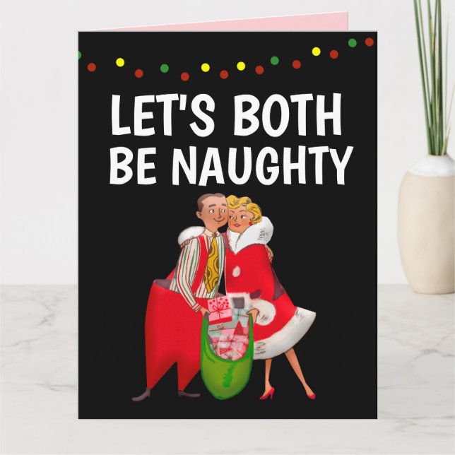 CHRISTMAS NAUGHTY ROMANTIC GREETING CARD DANKESKARTE (Vorderseite)