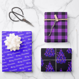 Christmas Neon Violet  Geschenkpapier Set