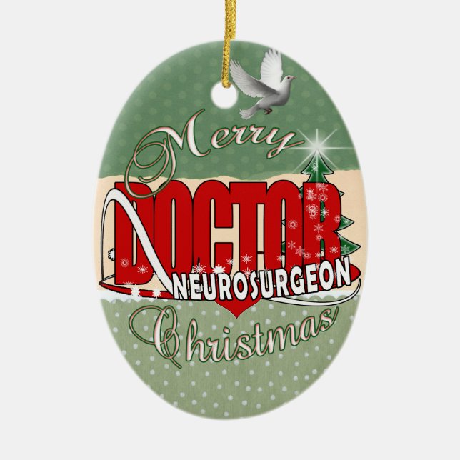 CHRISTMAS NEUROSURGEON KERAMIKORNAMENT (Vorne)