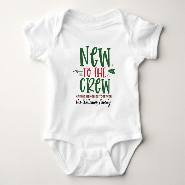 Christmas New To The Crew Custom First Christmas Baby Strampler (Vorderseite)