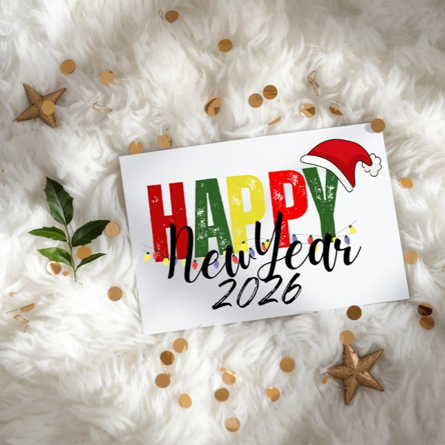 Christmas New Year 2026 colorful Flat Card (Von Creator hochgeladen)
