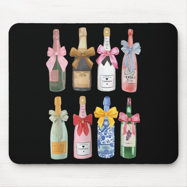 Christmas New Year Champagne Gl Coquette Bot-tle M Mousepad (Vorne)