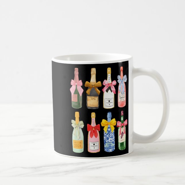 Christmas New Year Champagne Gl Coquette Bottle  Kaffeetasse (Rechts)