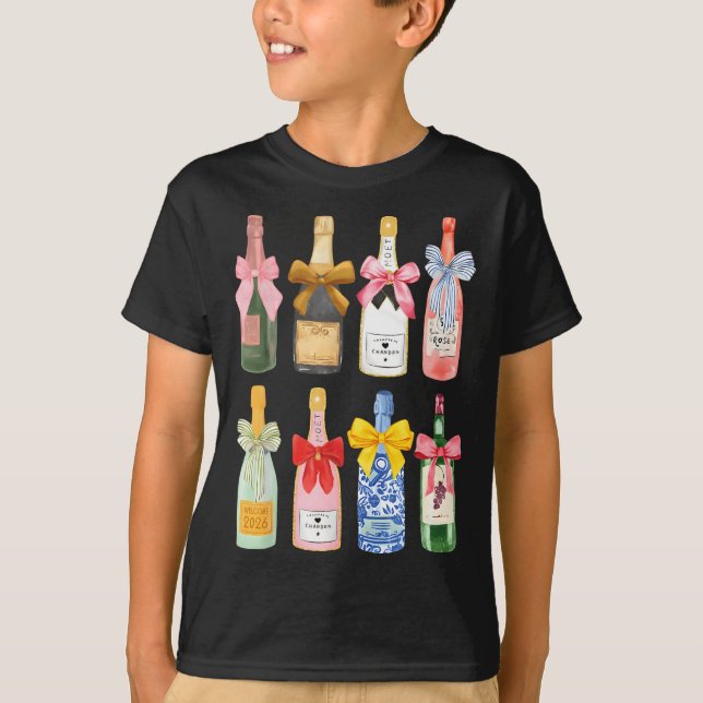 Christmas New Year Champagne Gl Coquette Bottle  T-Shirt (Vorderseite)