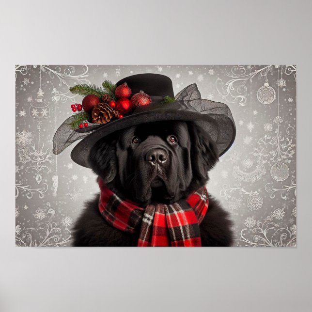Christmas Newfie Lady Holiday Poster (Vorne)