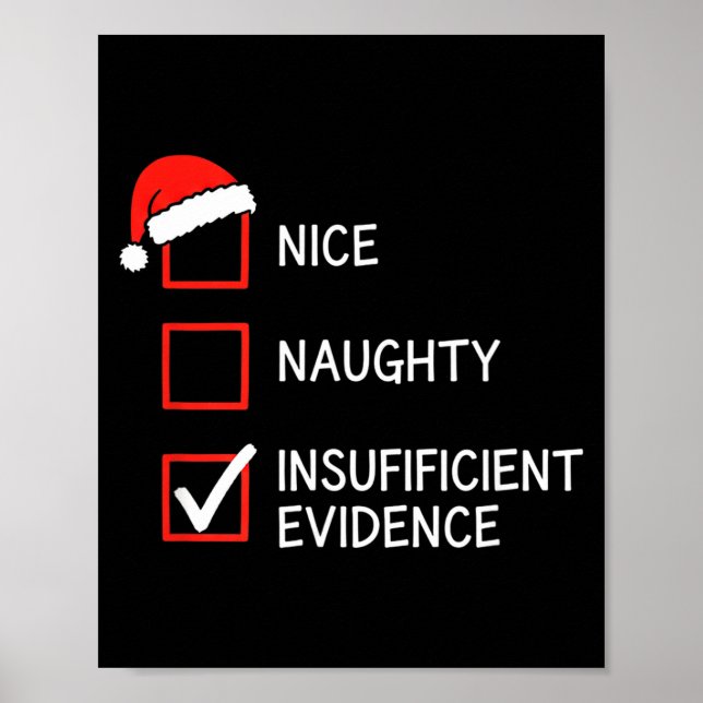 Christmas Nice Naughty Insufficient Evidence Santa Poster (Vorne)