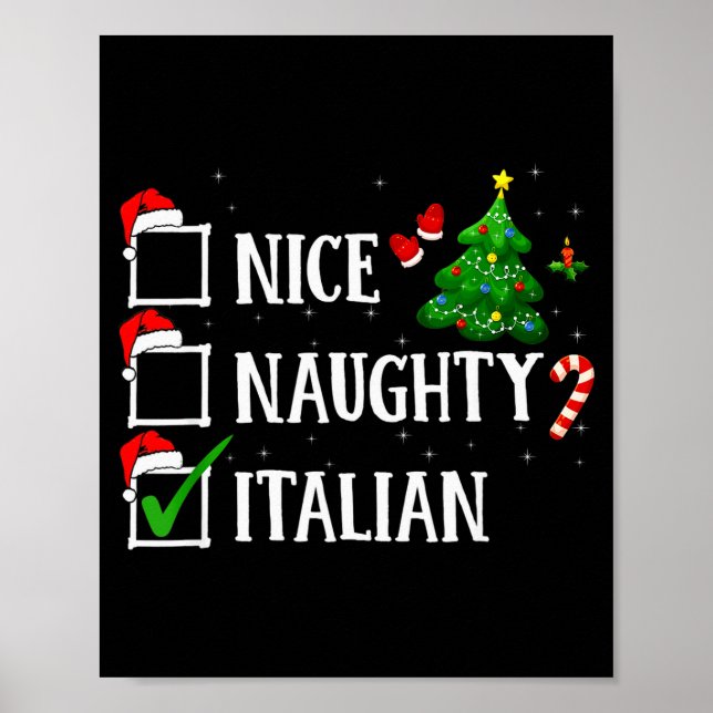 Christmas Nice Naughty Italian Funny Xmas Holiday  Poster (Vorne)