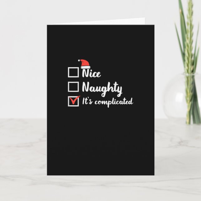 Christmas Nice Naughty Its Complicated Karte (Vorderseite)