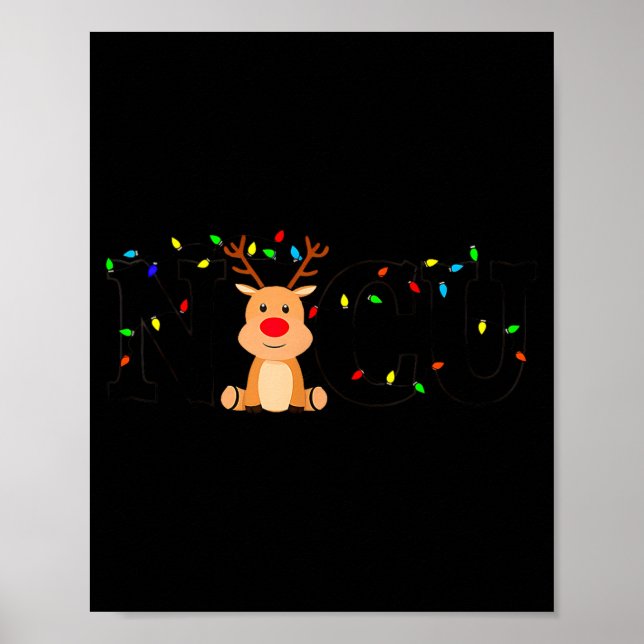 Christmas Nicu Nurse Crew Santa Reindeer Love Nurs Poster (Vorne)