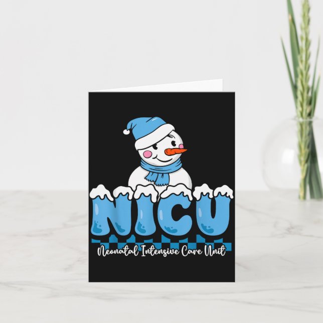 Christmas Nicu Snowman Neonatal Icu Nurse Squad Nu Karte (Vorderseite)