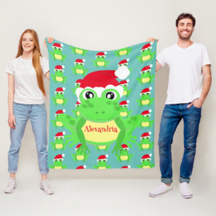 Christmas Niedlich Frog Weihnachtsmannmütze Aquama Fleecedecke
