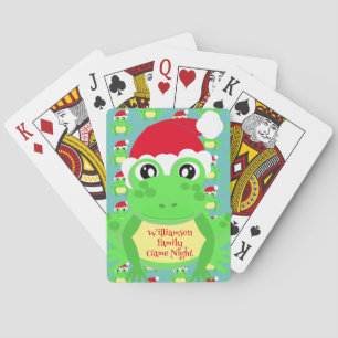 Christmas Niedlich Frog Weihnachtsmannmütze Aquama Spielkarten