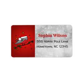 Christmas Niedlich Red Robin Bird Adressaufkleber