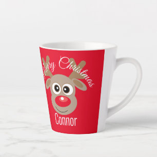 Christmas Niedlich Reindeer Cartoon Red Milchtasse