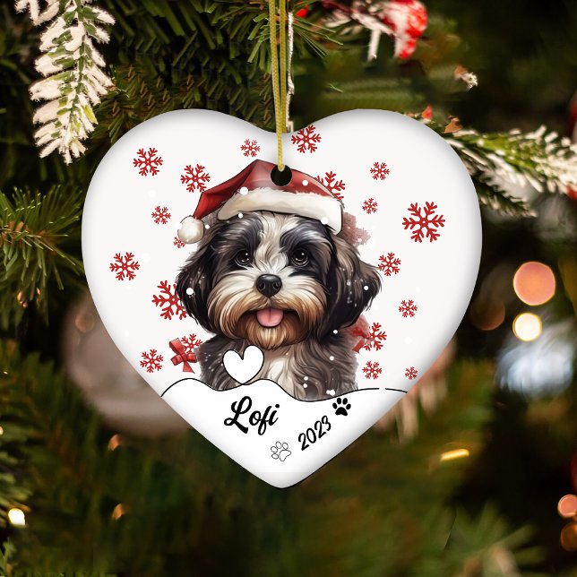 Christmas Niedlich Shih Tzu Dog Personalisiert Keramik Ornament (Von Creator hochgeladen)