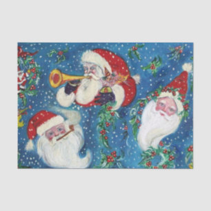 CHRISTMAS NIGHT / DREI SANTA SEIDENPAPIER
