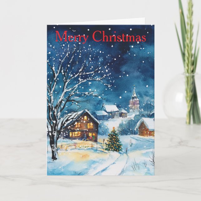 Christmas Night Feiertagskarte (Vorderseite)