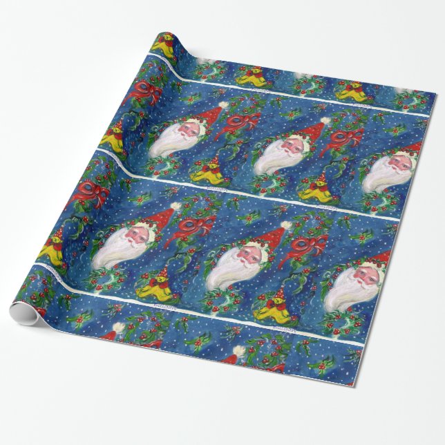 CHRISTMAS NIGHT /SANTA CLAUS GESCHENKPAPIER (Ungerollt)