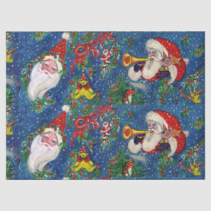 CHRISTMAS NIGHT / SANTA CLAUS MIT TOYS SEIDENPAPIER