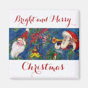 CHRISTMAS NIGHT / SANTA, SPIELZEUG, ROTES RIBBON U MAGNET