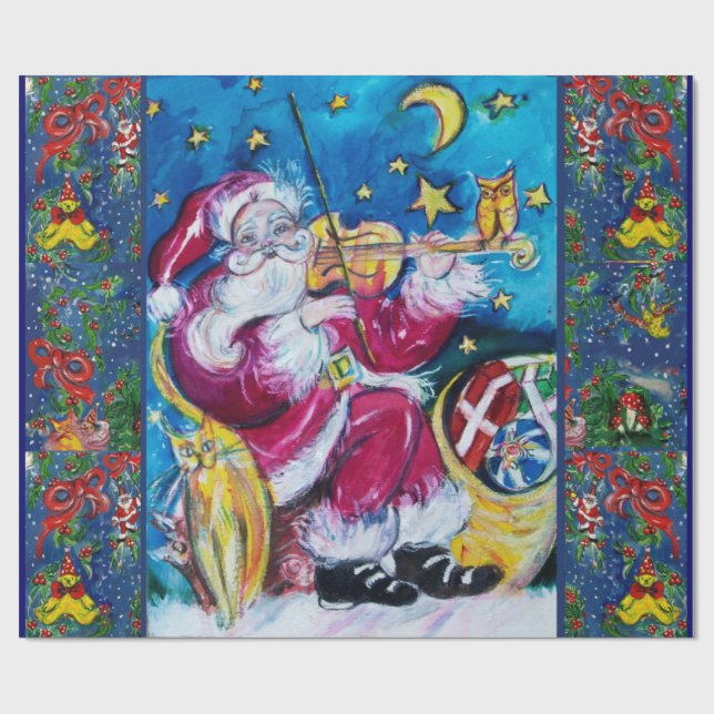 CHRISTMAS NIGHT TOYS, SANTA CLAUS SPIELEN VIOLIN GESCHENKPAPIER (Flach)