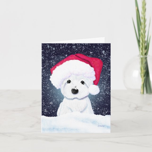 Christmas Night Westie Card Karte (Vorderseite)