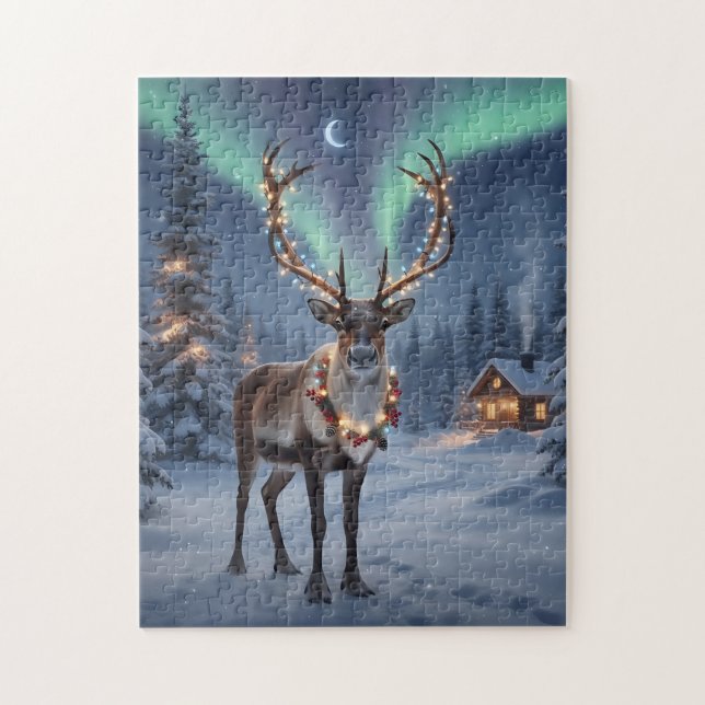 Christmas night with Santa's reindeer Puzzle (Vertikal)