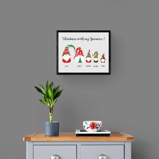 Christmas Nordic Gnome Gonk Family Poster (Cute Nordic gnome family for Christmas holiday! )