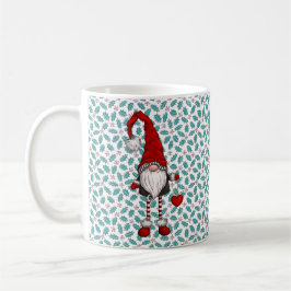 Christmas Nordic Gnome Mistletoe Pattern Kaffeetasse