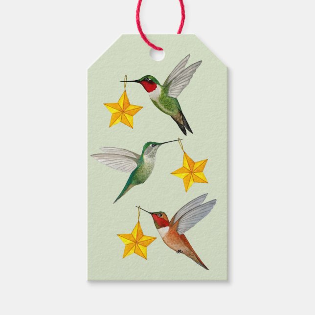Christmas North American Hummingbirds Gift Tag Geschenkanhänger (Vorderseite)