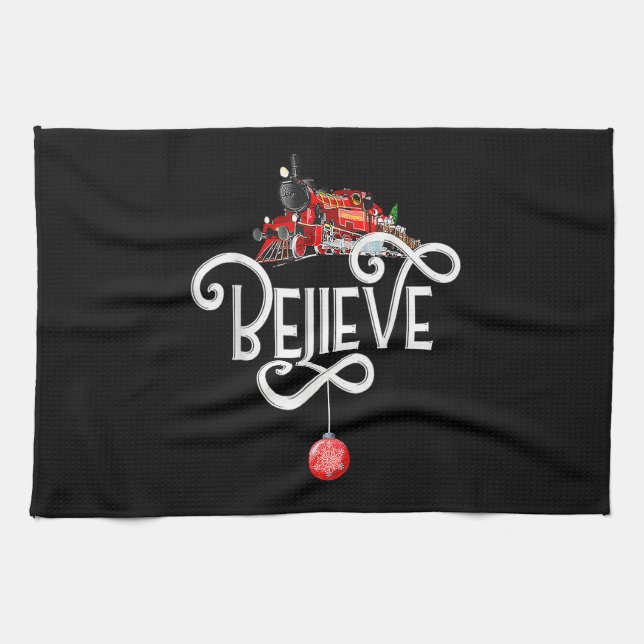 Christmas North Pole Polar Express All Abroad Xmas Geschirrtuch (Horizontal)