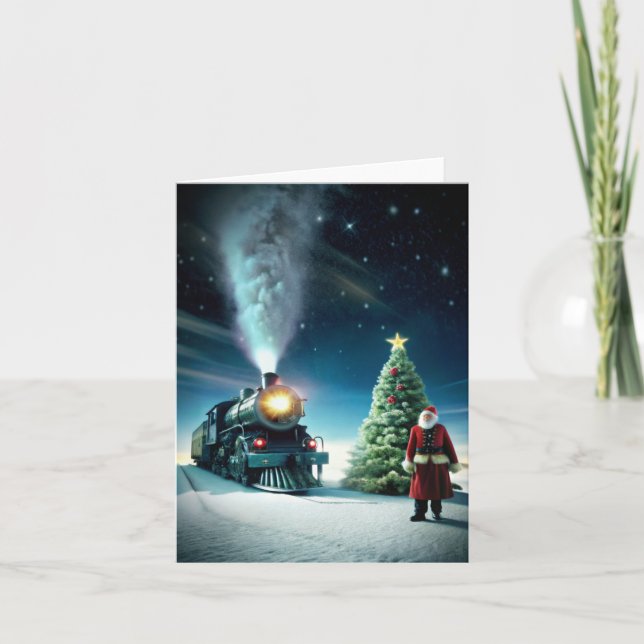 Christmas North Pole Polar Express All Abroad Xmas Karte (Vorderseite)