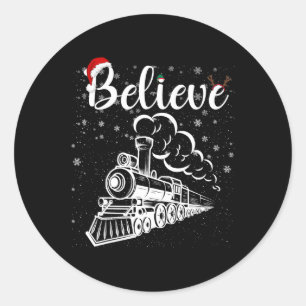Christmas North Pole Polar Express All Abroad Xmas Runder Aufkleber