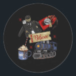 Christmas North Pole Polar Express All Abroad Xmas Runder Aufkleber<br><div class="desc">Weihnachten Nordpol Polar Express Alles im Ausland Weihnachten Weihnachten 3.</div>