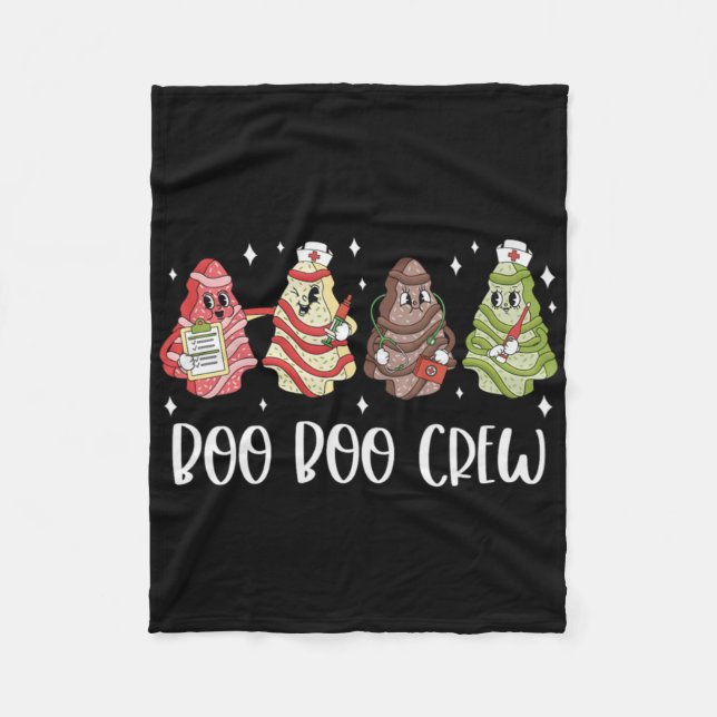 Christmas Nurse Boo Boo Crew Tree Cake Xmas Nursin Fleecedecke (Vorderseite)