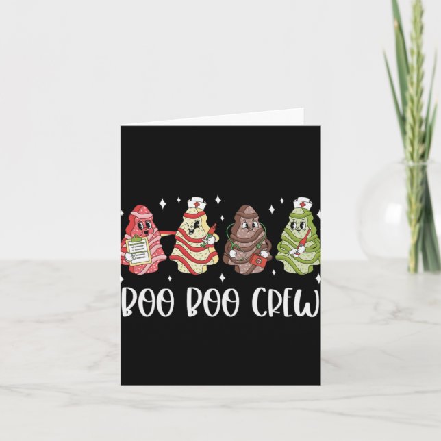 Christmas Nurse Boo Boo Crew Tree Cake Xmas Nursin Karte (Vorderseite)