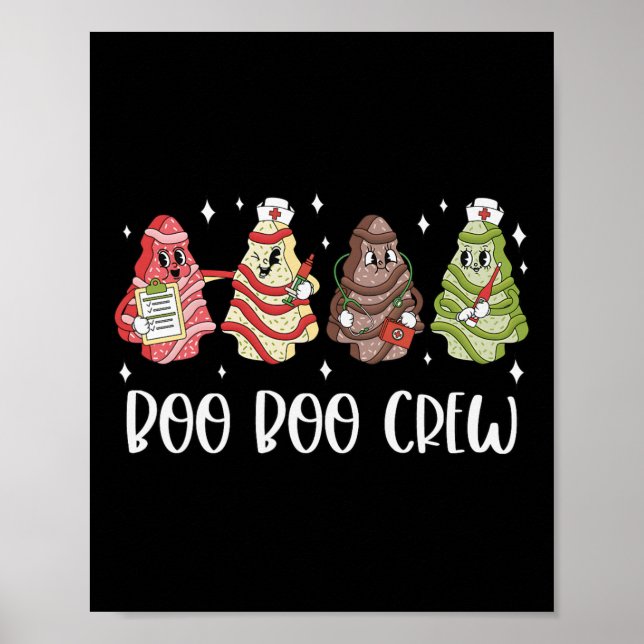 Christmas Nurse Boo Boo Crew Tree Cake Xmas Nursin Poster (Vorne)