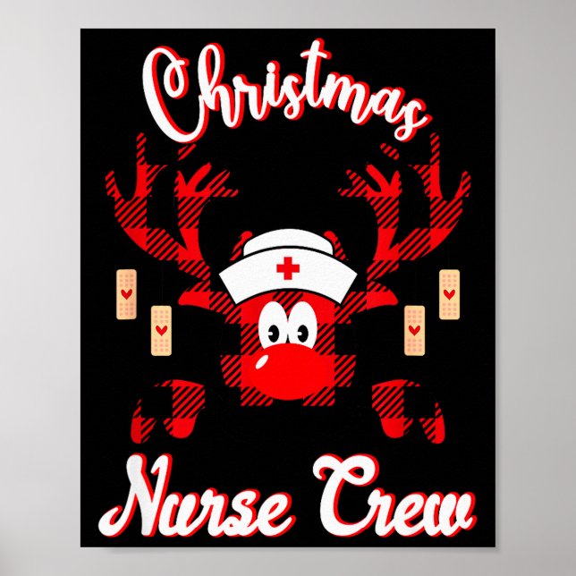 Christmas Nurse Crew - A Reindeer Nurse Buffalo Pl Poster (Vorne)