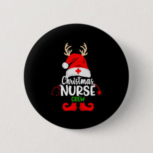 Christmas Nurse Crew Squad Button