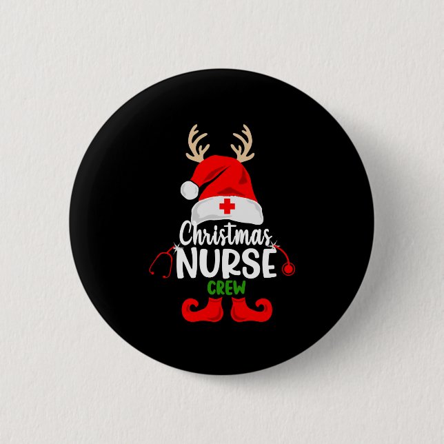 Christmas Nurse Crew Squad Button (Vorderseite)