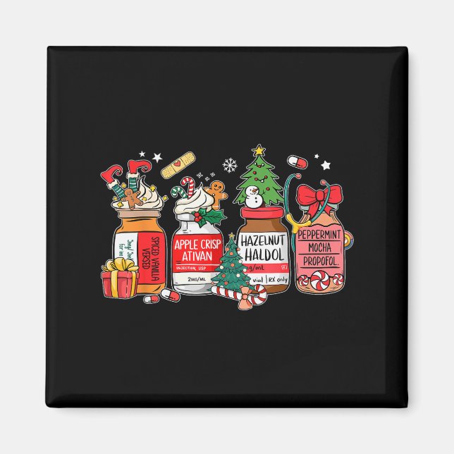 Christmas Nurse Funny Peppermint Mocha Profol Er E Magnet (Vorne)