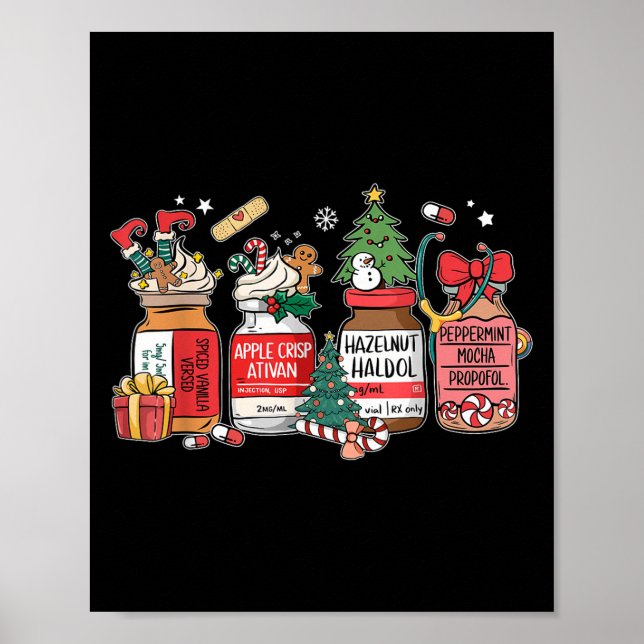 Christmas Nurse Funny Peppermint Mocha Profol Er E Poster (Vorne)