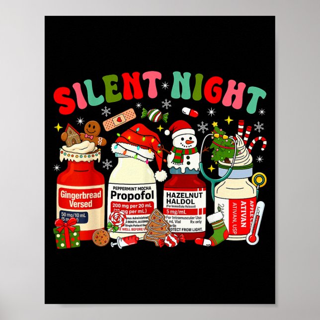 Christmas Nurse Funny Peppermint Mocha Profol Er E Poster (Vorne)