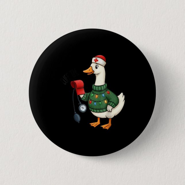 Christmas Nurse, Nurse Life, Cuff em Goose Christm Button (Vorderseite)