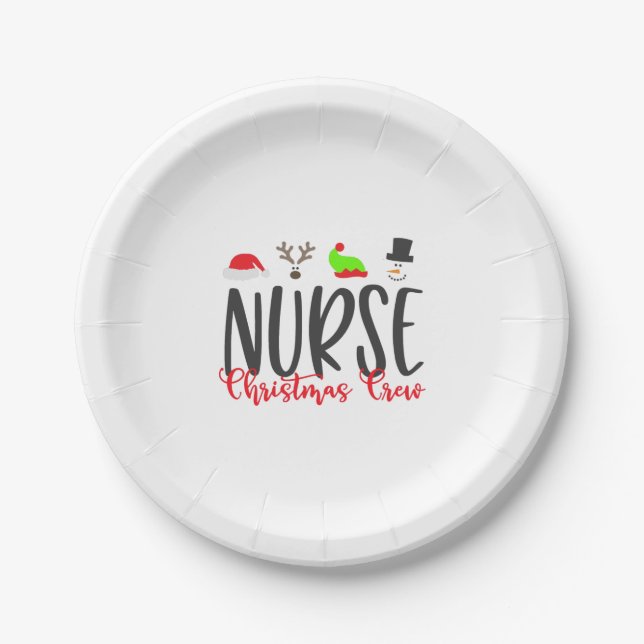 Christmas Nurse Pappteller (Vorderseite)