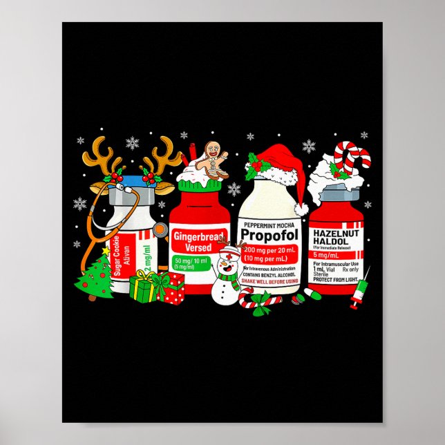 Christmas Nurse Peppermint Mocha Profol Er Ed Icu  Poster (Vorne)