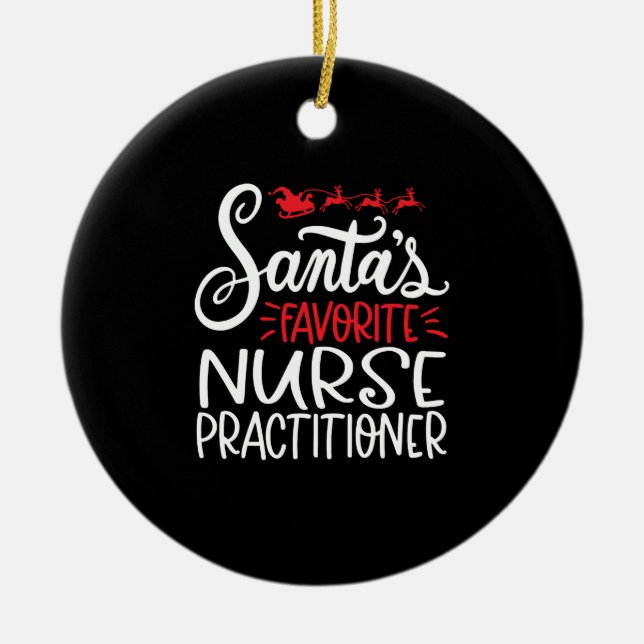 Christmas nurse practitioner, nurse np keramik ornament (Vorne)