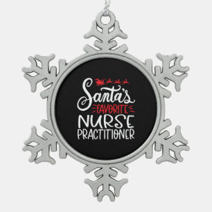 Christmas nurse practitioner, nurse np schneeflocken Zinn-Ornament