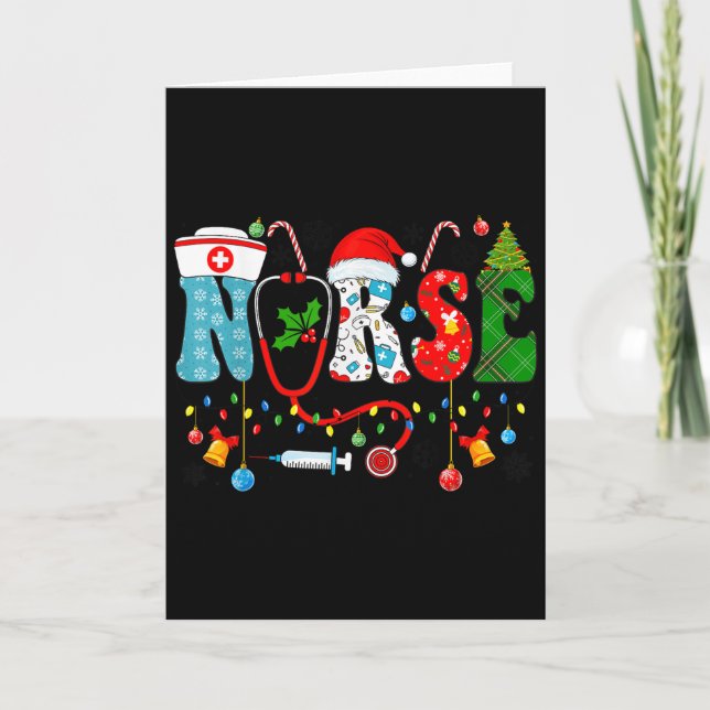 Christmas Nurse Xmas Rn Nursing Christmas Nurse Sa Karte (Vorderseite)