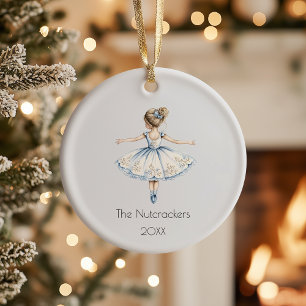 Christmas Nutcracker Ballerina Foto Keramik Ornament